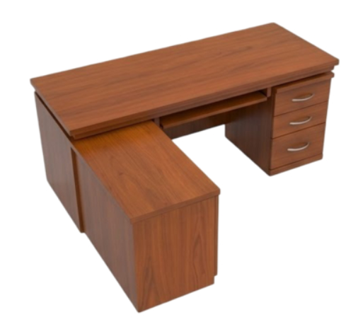 Rectangle Executive Table with Keyboard Tray and Pedestal Unit