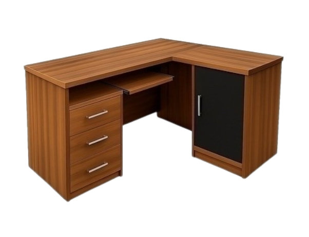 Rectangle Executive Table with Keyboard Tray and Pedestal Unit