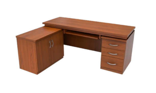 Rectangle Executive Table with Keyboard Tray and Pedestal Unit