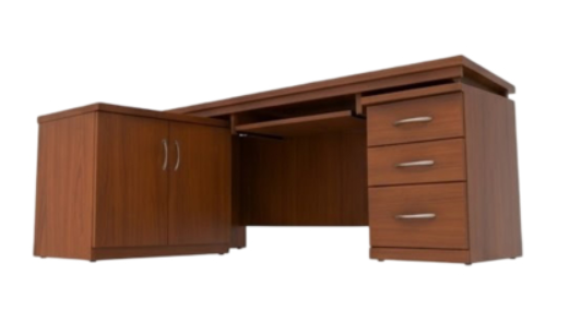 Rectangle Executive Table with Keyboard Tray and Pedestal Unit