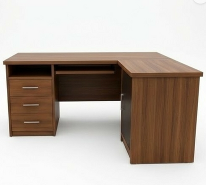 Rectangle Executive Table with Keyboard Tray and Pedestal Unit