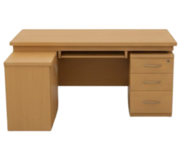 Rectangle Executive Table with Keyboard Tray and Pedestal Unit