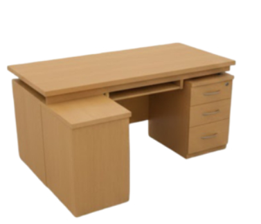 Rectangle Executive Table with Keyboard Tray and Pedestal Unit