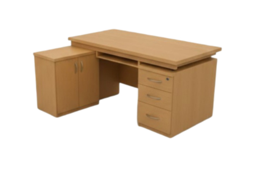 Rectangle Executive Table with Keyboard Tray and Pedestal Unit