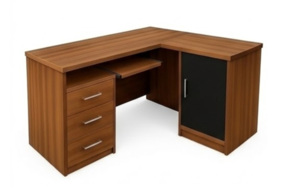 Rectangle Executive Table with Keyboard Tray and Pedestal Unit