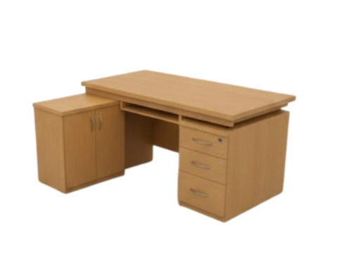 Rectangle Executive Table with Keyboard Tray and Pedestal Unit