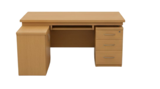 Rectangle Executive Table with Keyboard Tray and Pedestal Unit