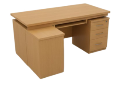 Rectangle Executive Table with Keyboard Tray and Pedestal Unit