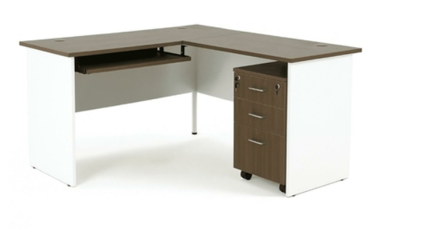 Rectangle Executive Table with Keyboard Tray and Pedestal Unit