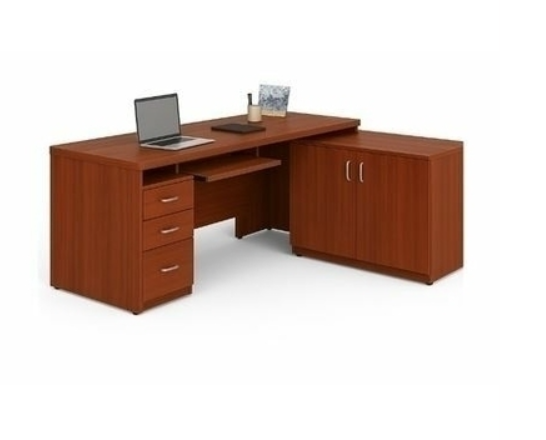 Rectangle Executive Table with Keyboard Tray and Pedestal Unit