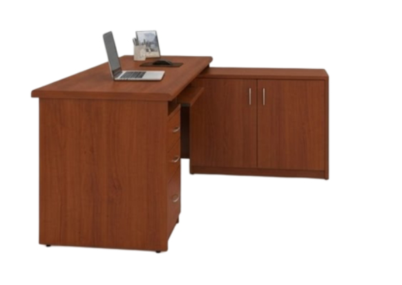 Rectangle Executive Table with Keyboard Tray and Pedestal Unit