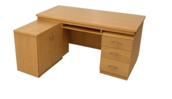 Rectangle Executive Table with Keyboard Tray and Pedestal Unit