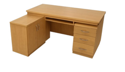 Rectangle Executive Table with Keyboard Tray and Pedestal Unit