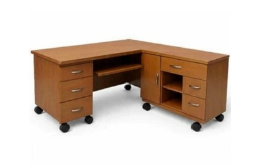 Rectangle Executive Table with Keyboard Tray and Pedestal Unit