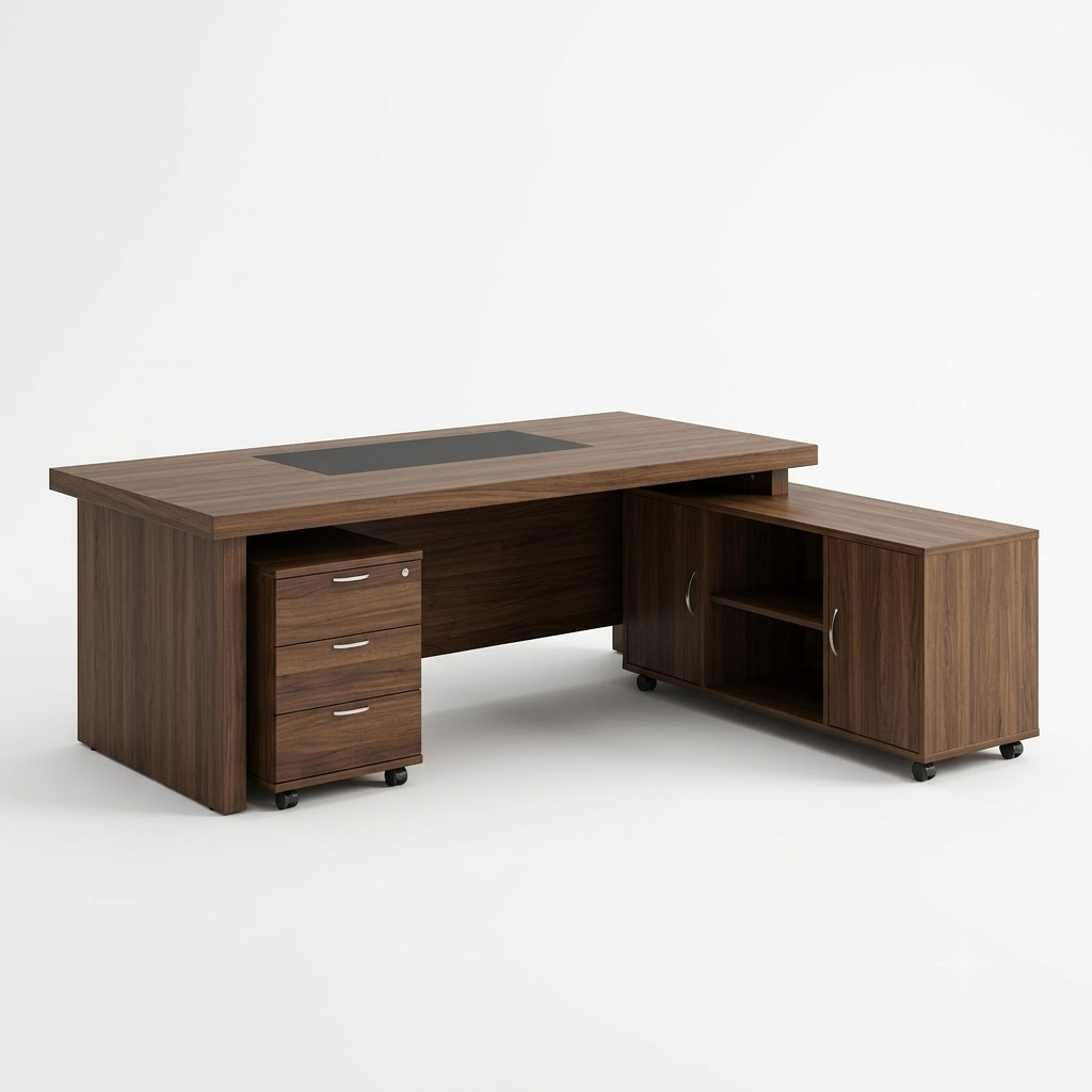 Executive Table with ERU and Pedestal